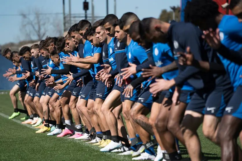 San Lorenzo entrenando para el partido ante Huracán