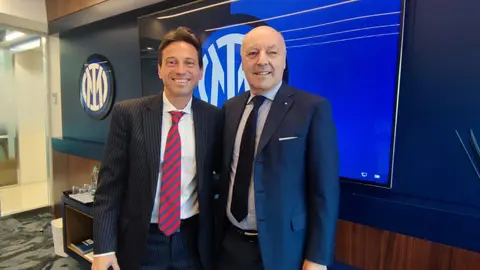 Moretti con Marotta, director deportivo del Inter