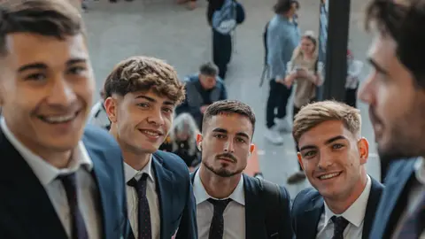 El plantel de San Lorenzo rumbo a Ecuador.