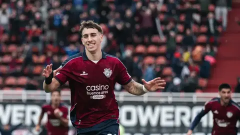 Auzmendi celebra el gol del triunfo de San Lorenzo ante Uni&oacute;n