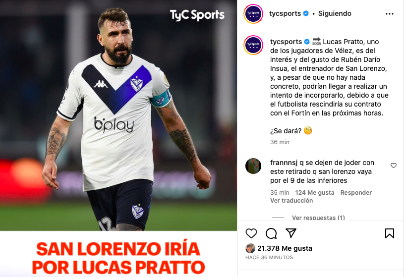 Pratto a San Lorenzo, según TyC Sports.