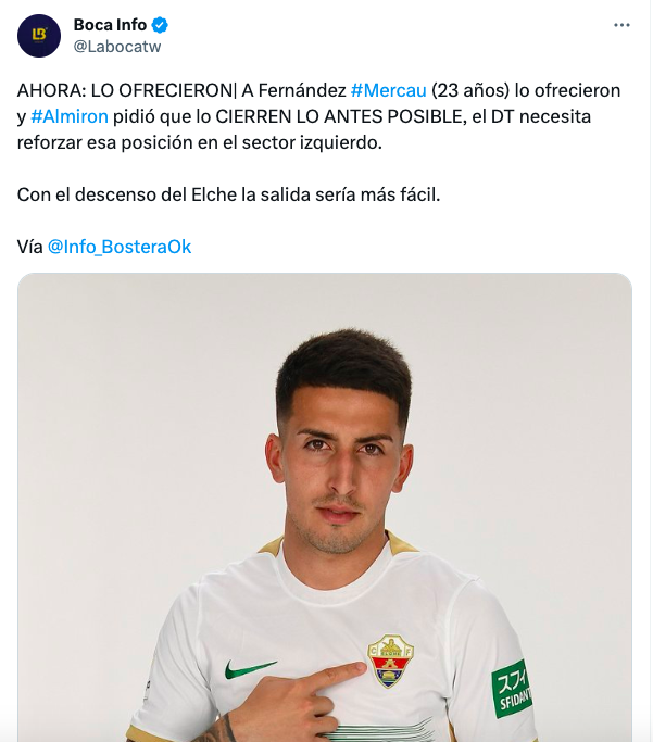 Fernández Mercau fue ofrecido a Boca