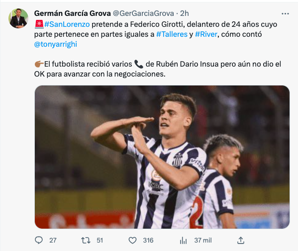 ¿Federico Girotti a San Lorenzo?
