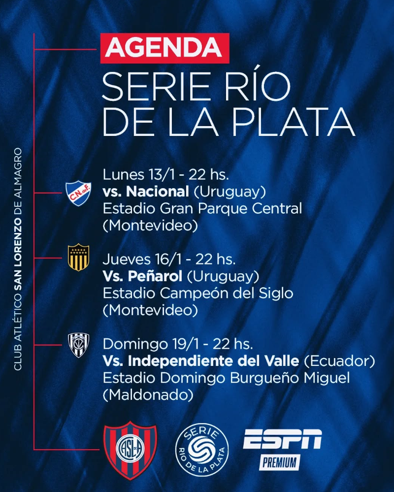 La agenda de San Lorenzo en la Serie Río de la Plata.