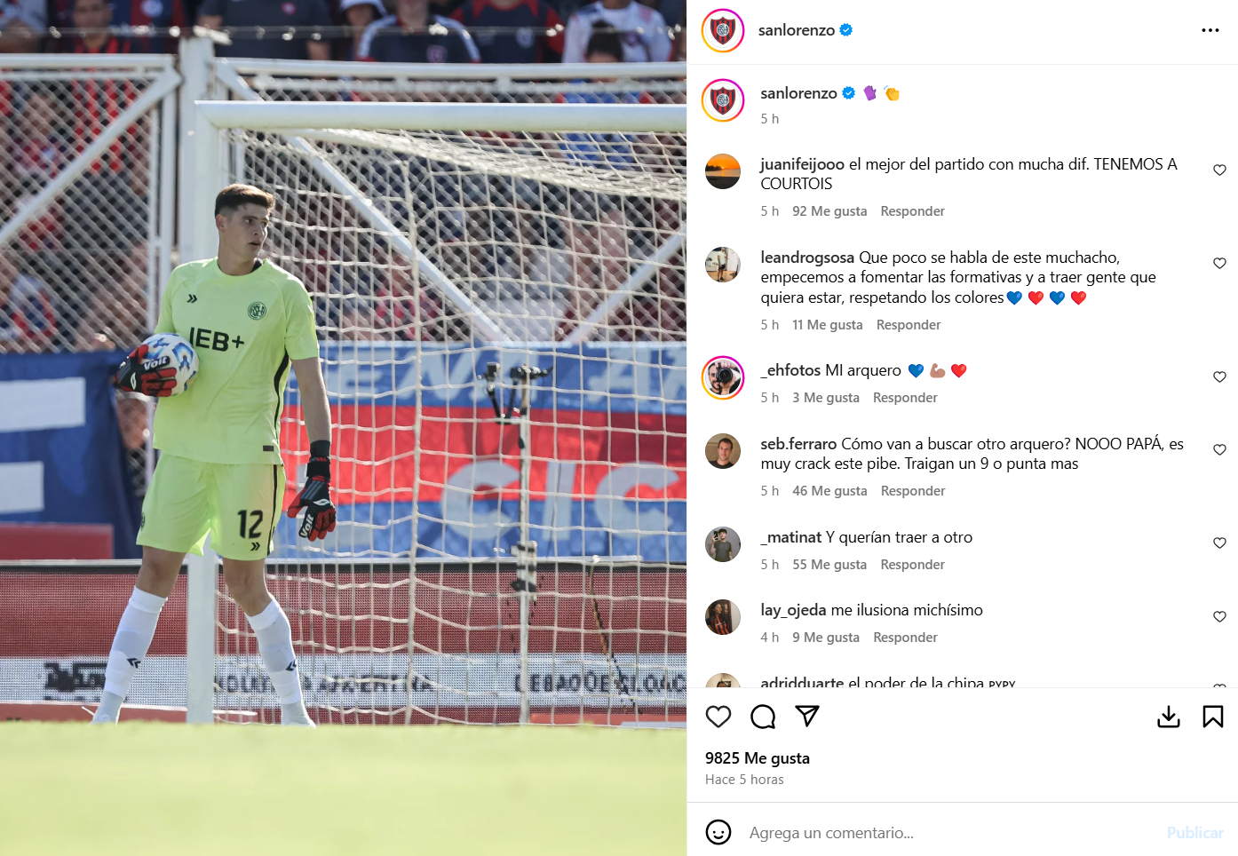 Gill recibió mucho apoyo en las redes sociales tras su gran actuación ante Talleres.